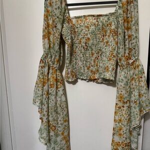Live 4 Truth Floral Smocked Blouse with Flowing Sleeves